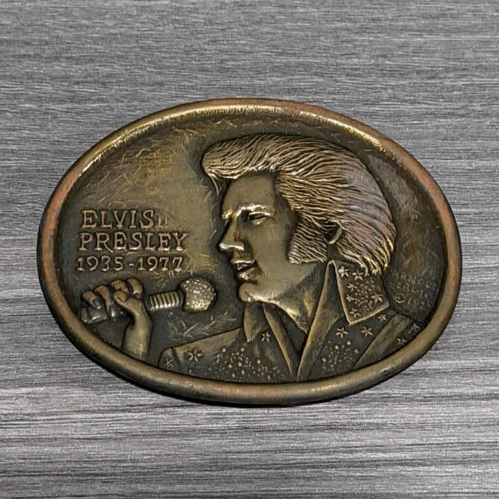 Elvis Presley 1977 Commemorative Belt Buckle‎ First Edition Arnold Bergier Box